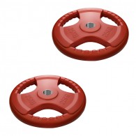 Набор цветных обрезиненных дисков с 3-мя хватами Voitto 25 кг (2 шт)